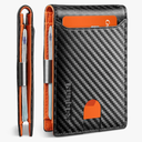 RUNBOX Slim Wallets for Men - Leather Money Clip Mens Wallet - RFID Blocking Front Pocket Bifold Wallet - Thin Credit Card Holder with Gift Box