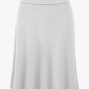 Lock and Love Women's Solid Ombre Lightweight Flare Midi Pull On Closure Skirt L