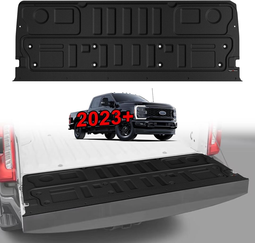 TripleAliners Truck Mat Compatible with 2023-2026 Ford Super Duty F250/F350/F450 Accessories, Tailgate Mat Custom Fit All Weather Protection Pickup Liner, Not Fit Optional with Tailgate Step