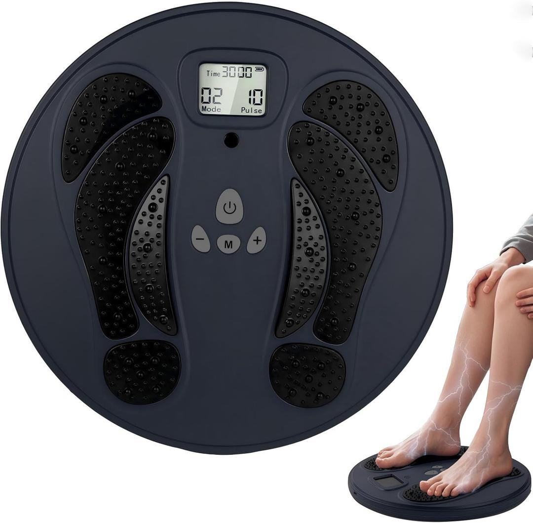1-STEP EMS Foot Massager for Neuropathy Electronic Foot Stimulator TENS Feet Circulation Stimulator with 10 Modes 50 Intensities Electronic Muscle Stimulator