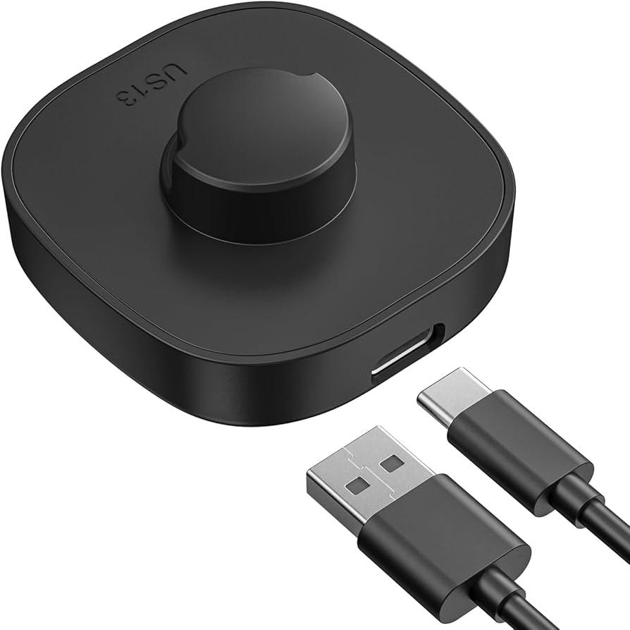 Smart Ring Charging Size 7, Compatible with Oura Ring Gen3 Charger, Fast Charging Dock and USB-C Cable, Charger for Smart Ring (Black)