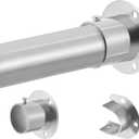 Closet Rod, 17 to 51 Inch Closet Rod for Rugged Durability, 1.3 Inch Diameter Heavy Duty Closet Rods for Hanging Clothes, Splicing Adjustment, Premium Metal Silver Closet Poles for Wardrobes