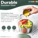 Everusely - Stainless Steel Containers with Lids - Set of 5, Muted Collection - Leakproof Stainless Steel Food Containers - Nesting Snack Holders - Metal Lunch Box - Portable & Reusable Meal Kit