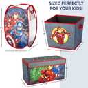 Marvel The Avengers 4 Piece Storage Solution Set with Pop Up Hamper, Collapsible Storage Trunk and 2 Nestable Storage Bins