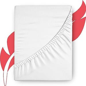 Ashton Sheets Luxury Egyptian Cotton King Fitted Sheet Only - 1000-Thread-Count 16" Deep Pocket King Fitted Sheet, Soft, Smooth, Cooling, Sateen Weave, Extra Long Staple King Size Fitted Sheet - White