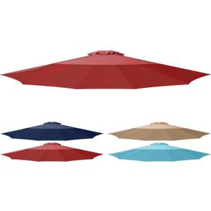 Simple Deluxe 9' Patio Umbrella Replacement Canopy Only Outdoor Table Market Yard Umbrella Replacement Top Cover with 8 Ribs, Red