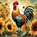 Colorful PoultryAnimals The Four Seasons Placemats Set of 6-12 X 18 Inch - Seasonal Holiday Decoration Place Mats Stain Resistant Wipeable Table Mats for Party Outdoor Dining Holiday