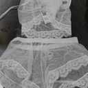 Kolagri Sexy Women Lace Pajamas Lingerie Set High Waist Sheer Sleepwear Bow Ties Cami Shorts Set