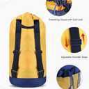 Dalykate Backpack Laundry Bag, Laundry Backpack with Shoulder Straps and Mesh Pocket Durable Nylon Clothes Hamper Bag with Drawstring Closure for College, Travel, Laundromat, Apartment