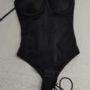 Women'S Corsets & Tights Black Deep V Sexy Women'S Underwear Body Shapewear Backless Bodysuit With Adjustable Hooks Medium