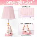 HERBESTBAY Kids Table Lamp, Adorable 14 Inch Castle Style Kids Desk Lamp, Pink Bedside Lamp Ideal for Girls Bedroom Decor, Includes LED Bulb