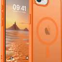 SUPFINE Magnetic for iPhone 17e Case/iPhone 16e Case (Compatible with MagSafe) (Military Grade Drop Protection) Translucent Matte Shockproof Phone Cover,Starry Orange
