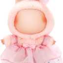 2 x Doll Clothes for Labubu 17cm Have a Seat & Exciting Macaron & Big into Energy Series Dolls, Adorable Chic Dress Set for 17cm Dolls Accessories (Pink Gauze Skirt + Hairband)