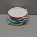 Elk and Friends Kids 7.8” Porcelain White Plates with Silicone Sleeves | Suitable for Babies/Toddlers | Microwave & Dishwasher Safe | Non Slip Dinnerware | Snack Dishes | 4 Pack