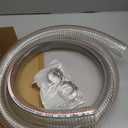 Frienda Heavy Duty Steel Wire Flexible Tubing with Fasteners PVC High Pressure Oil Drain Hose Tube Clear Wire Reinforced for Pond Marine Bilge Pump Garden Pool(10 Ft, 1-1/2 Inch Id)