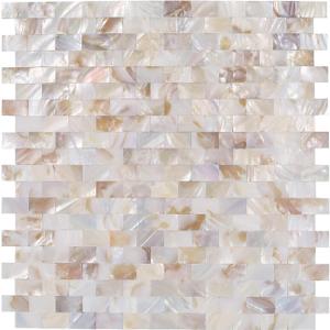 10 - Sheet Pearl Shells Tile Peel and Stick Backsplash, Self Adhesive Wall Tile for Kitchen, Bathroom, Bedroom (11.8"X11.8",Nature)