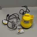 1/6HP Portable Utility Pump Submersible Small Backup Sump Pump Draining pump to Remove Water from Flooding House Basement Pool Tankless Heater Flushing Pump with 10-Foot Cord SUB 1100