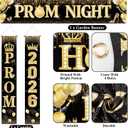 SmoothNovelty 3 Pcs Prom Night Decorations 2026 Graduation Party Supplies Gold Glitter Prom Send off Banner Porch Sign Backdrop for Photoshoot 2026 High School College Graduation Celebrations