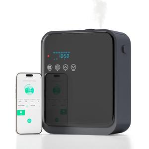Smart Scent Air Machine for Home,1500 Sq. Ft Coverage Waterless Essential Oil Diffuser with Cold Air Diffuser with App Control,Hotel,Spa, Office Collection Diffuser, Waterless Whole House (Black)