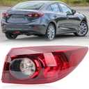Tail Light Compatible with 2014 2015 2016 2017 2018 Mazda 3 Sedan Outer Halogen Taillight (Right Passenger Side) Not fit for Hatchback Models