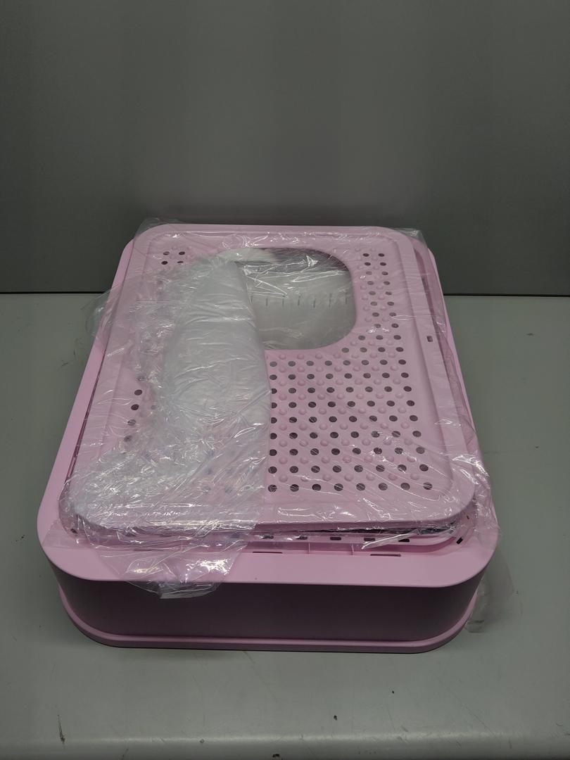 RIZZARI Foldable Cat Litter Box,Cat Box with Drawer, Large Capacity Litter Box with Lid, Top Opening Litter Pan for Small to Big Cats (Pink) RIZZARI Foldable Cat Litter Box,Cat Box with Drawer, Large Capacity Litter Box with Lid, Top Opening Litter Pan for Small to Big Cats (Pink)