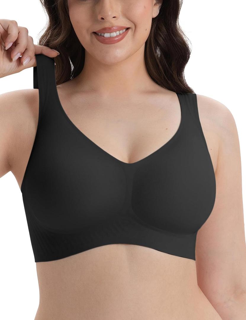 Wireless Push Up Bras Low Back Minimizer for Women Full Coverage (L)