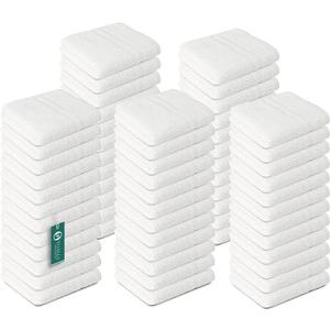 TOALLA 100% Cotton Washcloths 60 Pack|400 GSM|Soft Face & Body Washcloths|Highly Absorbent|12 x 12 Inches|White