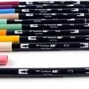 Tombow 56216 Dual Brush Pen Art Markers, Cottage, 10-Pack. Blendable, Brush and Fine Tip Markers