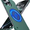 Magnetic Ultra Thin Frosted Designed for iPhone 16 Pro Max Frameless Case 6.9 inch [Compatible with MagSafe] Slim Minimalist Lightweight Matte Hard Cover Protective Borderless Case- Dark Green