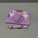 Uppuppy for iPad mini 4/5 Case 7.9 Inch - Cute Girls Kawaii Cover Girly 3D Cartoon Teen with Rotating Stand & Strap Purple Soft Silicone Cases for Apple for iPad mini 5th/4th Gen Cases 2019 2015