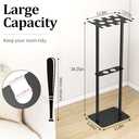 Baseball Bat Holder Stand, 8 Bats 5 Balls Softball Bat Display Free Standing, Black