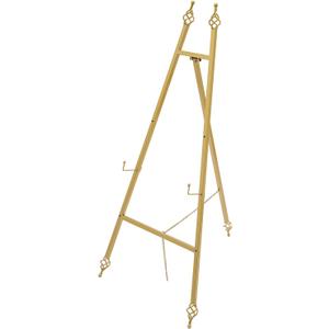 Gold Floor Easel Stand, 2PCS 46.5" Tall Metal Portable Large Golden Wedding Easel Stand with Adjustable Hooks for Wedding Sign Welcome Weddings Coffee Shop Exhibition (48*110cm with 6 holes)