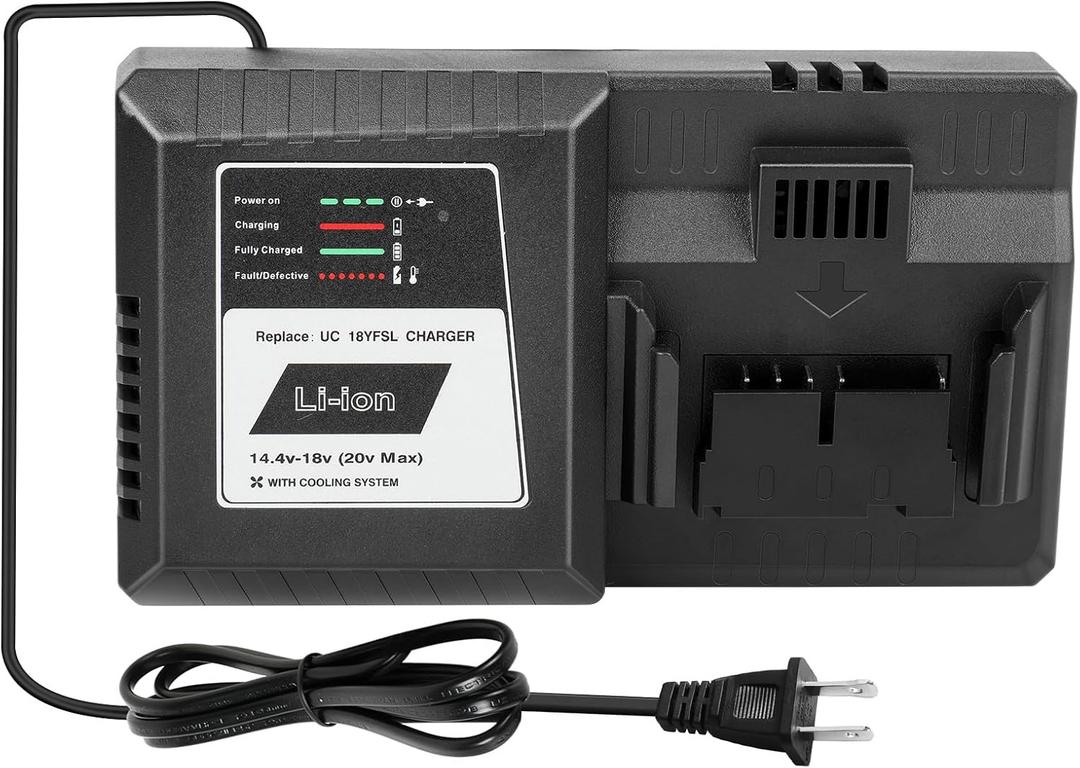 UC18YFSL Lithium Battery Charger for Hitachi 14.4V- 18V Li-ion Battery BSL1815 BSL1820 BSL1825 BSL1840 BSL1850 BSL1860 BSL1415 BSL1420 BSL1430 BSL1440 BSL1450 UC18YSL3 UC18YKSL UC18YRL UC18YRSL