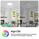 DELIPOP 4 Pack 12 Inch Ceiling Light, 24W Dimmable & 3000K-4500K-6000K 3 Color Selectable Ceiling Light for Indoor/Outdoor, Round Light Fixture for Bathroom, Bedroom, Kitchen, Hallway, Balcony
