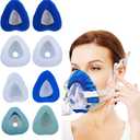 8 Pack CPAP Mask Liners One Size Fit All Full Face Masks Improve The Comfort of Wearing The Mask (4 PCS Comfort Silky Cool+ 4 PCS Comfort Soft Thin Blanket Style) (6 Colors)