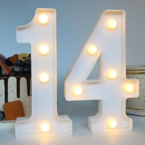 H:7.88 inches Light Up Numbers 14 Sign for Wedding Anniversary, Happy 14th Birthday Party Decorations for Girls, 14 Year Old Birthday Centerpieces Table Decorations for Boys