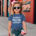 AG AGUU Girls Boys Happy First Day of School Shirts Kid Back to School T-Shirt Kindergarten 1st 2nd Grade Outfits Tees Tops(Blue,7-8Y)