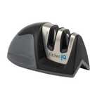 KitchenIQ 50009 Edge Grip 2-Stage Knife Sharpener, Black, Coarse & Fine Sharpeners, Compact for Easy Storage, Stable Non-Slip Base, Soft Grip Rubber Handle, Straight & Serrated Knives