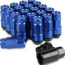 20PCS Closed End Lug Nuts M12X1.5 Wheel Rims Lug Nuts +Socket (Bule) (Blue)