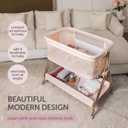 KOOLABABY Baby Bedside Sleeper - Bassinet & Bedside Crib with Height Adjustment & Wheels - Can Be Placed Next to Bed - Attaches to Parents Bed - Easy to Fold & Carry Bassinet for Girls (Pink)