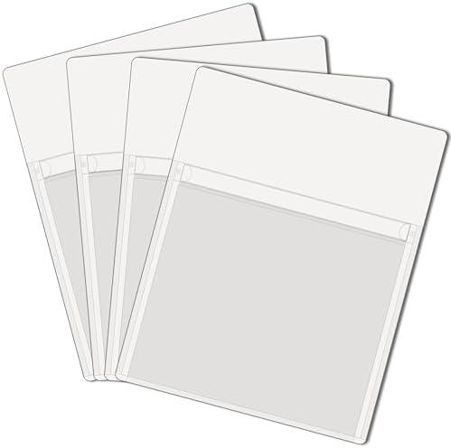 IMAGAME Magnetic Pocket 2 Pack – Self-Adhesive Magnetic Storage Pouch for Documents, Notes & Tools, Strong Magnet Backing for Fridge, Whiteboards, and Metal Surfaces (White, 2Pcs)
