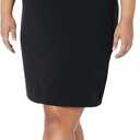 S.L. Fashions Women's Plus Size Short Sleeve Night Out Sheath Dress, Black Square Neck, 20W