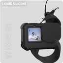 FitStill Silicone Sleeve Protective Case for Go Pro Hero 12/Hero 11/Hero 10 /Hero 9 Black, Battery Side Cover & Lens Caps & Screen Protectors & Lanyard for Hero12/11/10/9 Accessories Kit