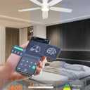 Ohniyou Ceiling Fans with Lights, 52'' Low Profile Ceiling Fan with Light and Remote/APP Control, Modern Flush Mount Ceiling Fan for Indoor Bedroom Living Room, Dimmable, Qiuet DC Motor, White