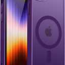 CANSHN Magnetic Case for iPhone SE 2022/iPhone SE 2020/iPhone 8, Built in Magnets Compatible with MagSafe, Translucent Matte Back Phone Cover for iPhone 8/SE 2/SE 34.7" Frosted Deep Purple