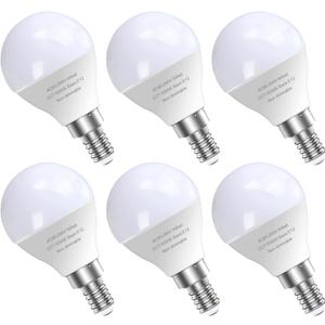 GOSCHE 6 Pack Bright Ceiling Fan Light Bulbs, 60 Watt Equivalent, E12 Led Bulb, A15 Shape Candelabra Base Chandelier Light Bulb, 120V Small Bulb, Non-Dimmable, Daylight 5000K, 6 Pcs