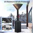 QH.HOME Patio Heater Covers, [2026 Upgraded Tear-Resistant Fabric] Waterproof with Robust Zipper,Dustproof/Wind/Sunlight/Snow-Resistant, (89"H x 33"D x 19"B ,Black)