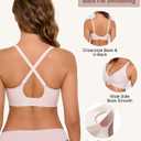 Wireless Bras for Women Bralettes - Womens Seamless Low Cut Deep V Bra No Underwire Padded Tshirt Bras (L)