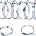 6 Pcs 3 Inch Stainless Steel Hose Clamps - Adjustable Worm Gear Drive Hose Clamps for Fuel Line Hose Pipe Clamp for Dryer Vent Hose (3 Inch)