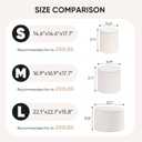 B FSOBEIIALEO Folding Storage Ottoman, Round Sherpa Ottomans, Cream White, 14.6"D x 14.6"W x 17.7"H